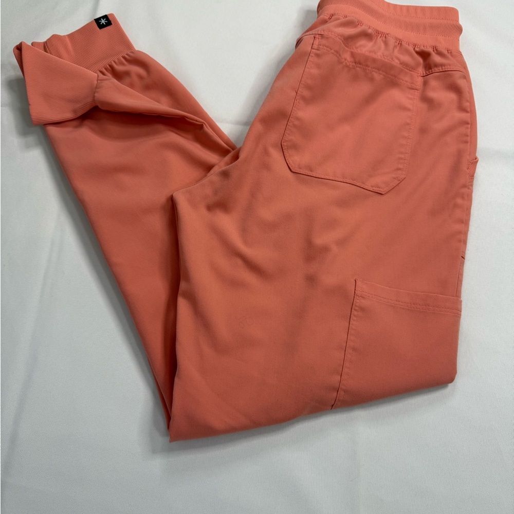 beyond scrubs Orange Cargo Pants with Elastic Waistband and Relaxed Fit